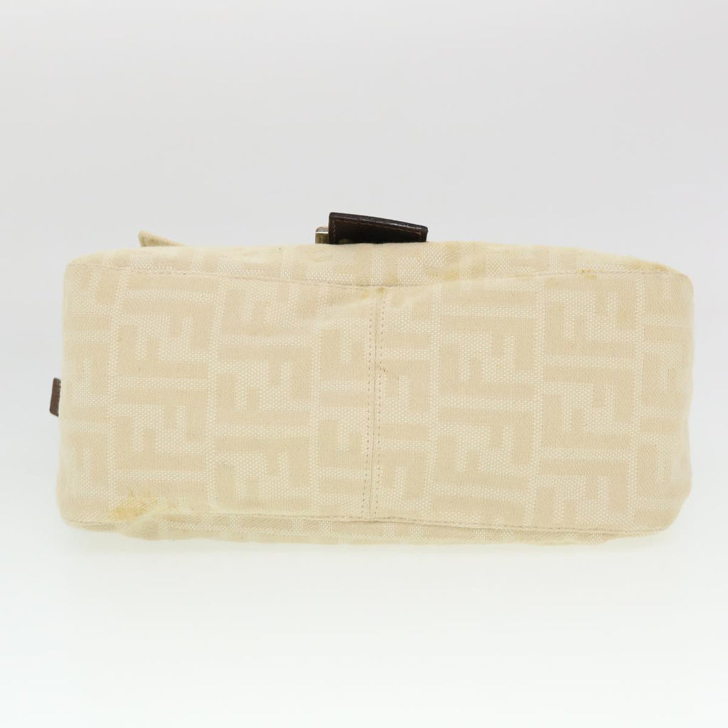 FENDI Zucca Canvas Mamma Baguette Shoulder Bag Cream 2119 26325 009 38788