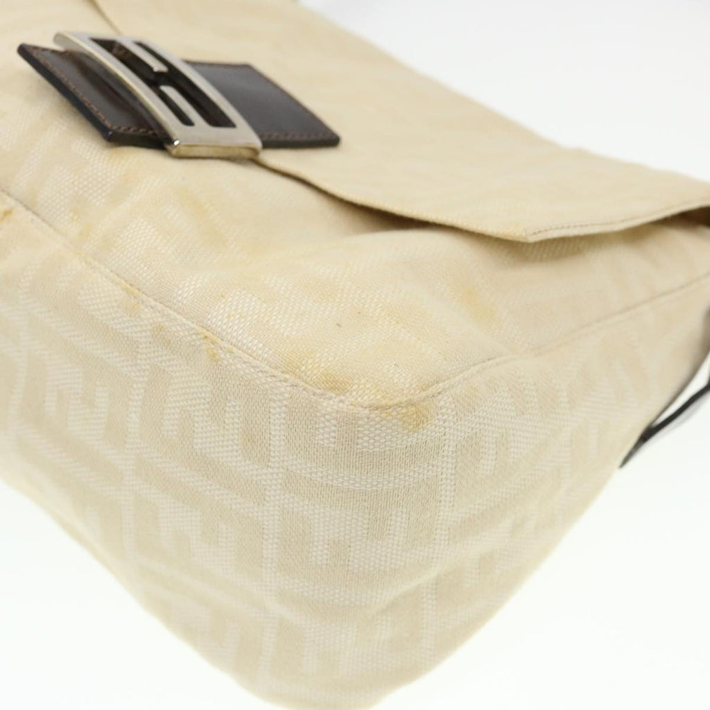 FENDI Zucca Canvas Mamma Baguette Shoulder Bag Cream 2119 26325 009 38788
