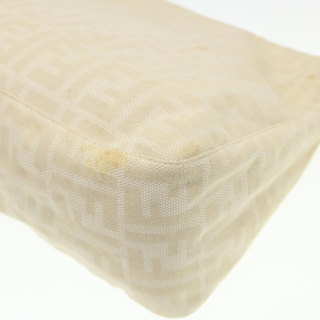 FENDI Zucca Canvas Mamma Baguette Shoulder Bag Cream 2119 26325 009 38788