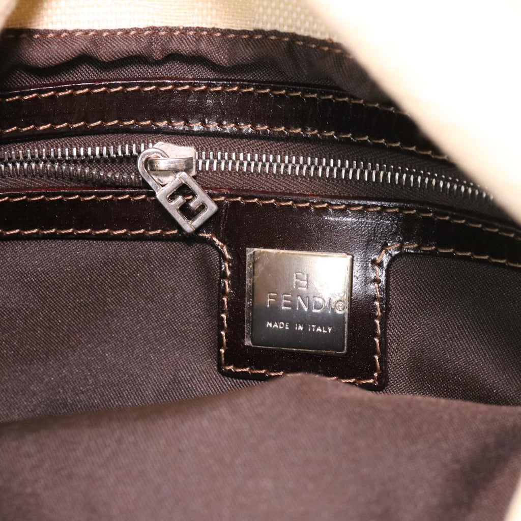 FENDI Zucca Canvas Mamma Baguette Shoulder Bag Cream 2119 26325 009 38788