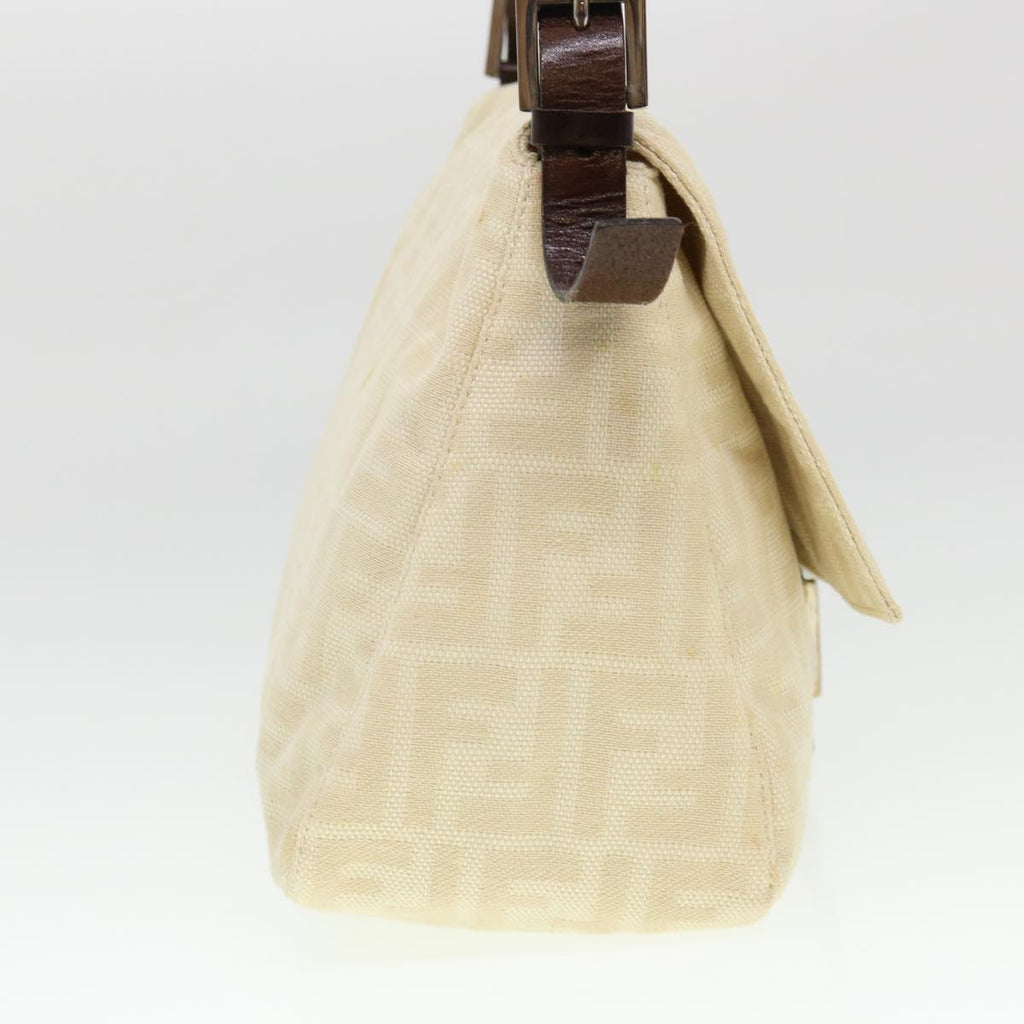 FENDI Zucca Canvas Mamma Baguette Shoulder Bag Cream 2119 26325 009 38788