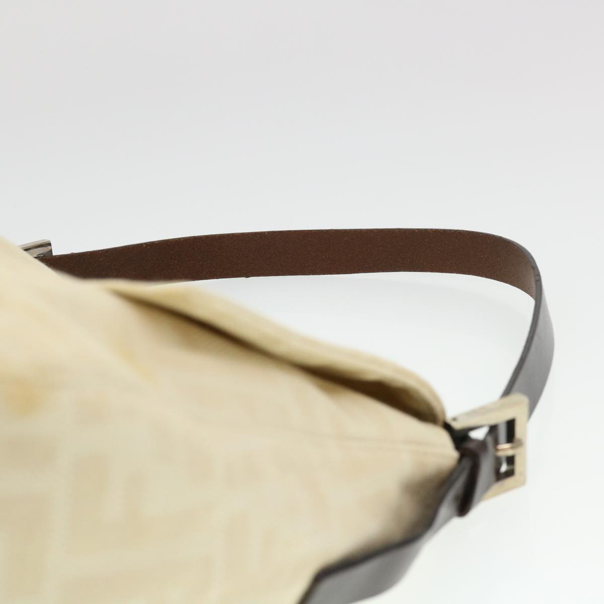 FENDI Zucca Canvas Mamma Baguette Shoulder Bag Cream 2119 26325 009 38788