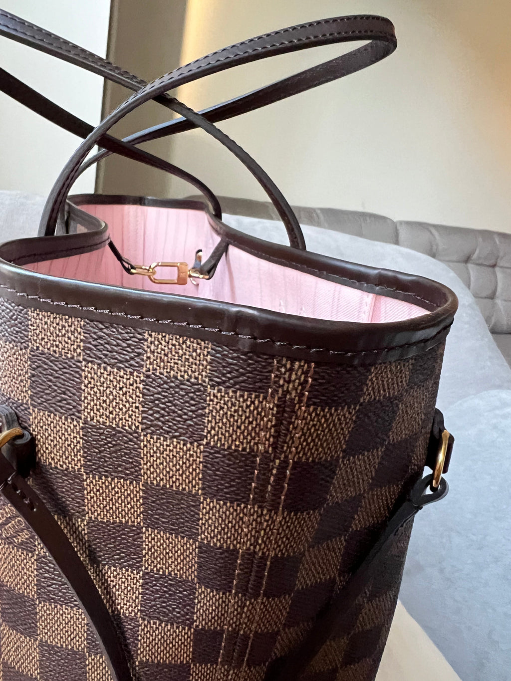Louis Vuitton Neverfull MM Damier Ebene Rose Ballerine (RRP £1,410)