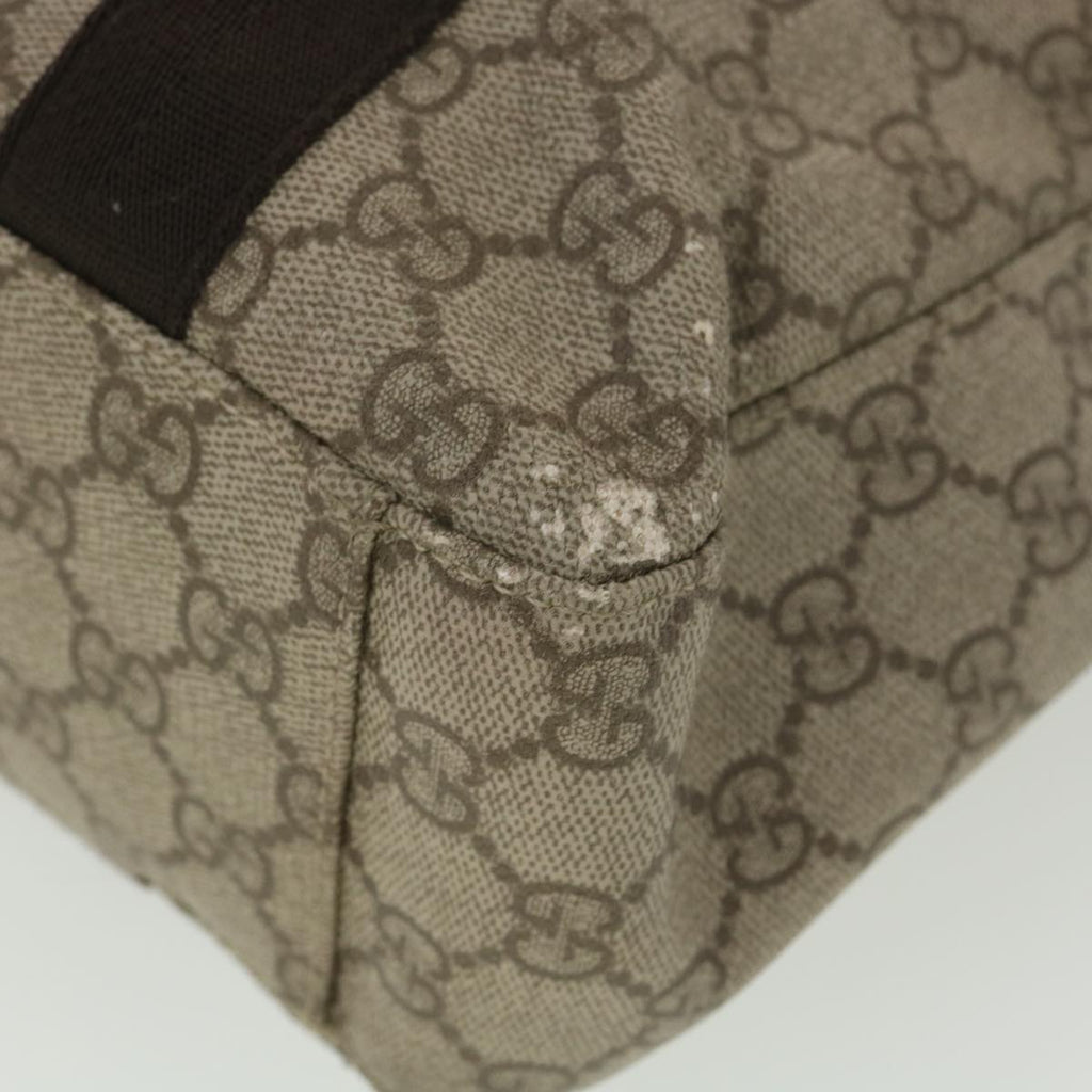 GUCCI GG Canvas Hand Bag PVC Leather Beige 141976 38817