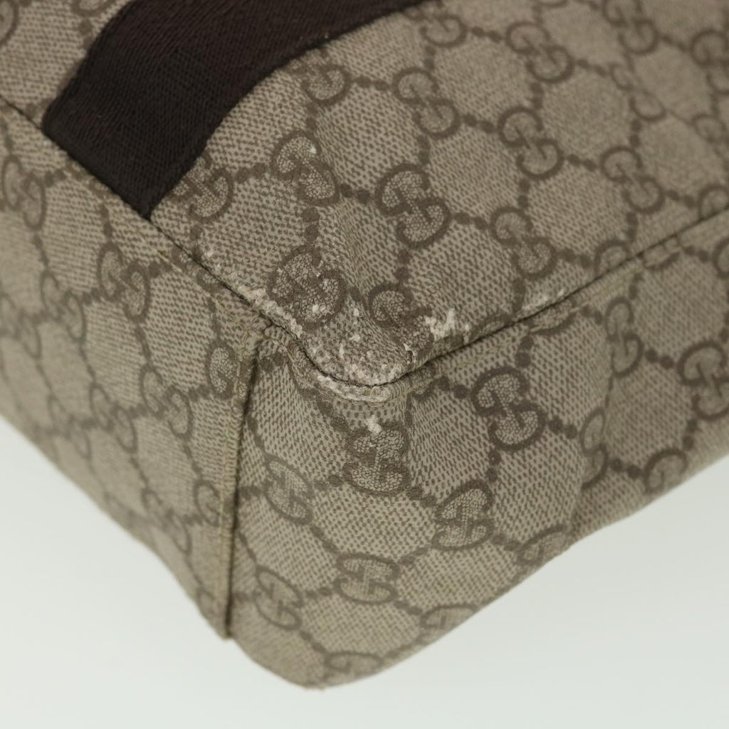 GUCCI GG Canvas Hand Bag PVC Leather Beige 141976 38817