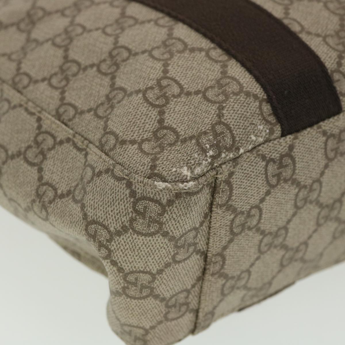 GUCCI GG Canvas Hand Bag PVC Leather Beige 141976 38817