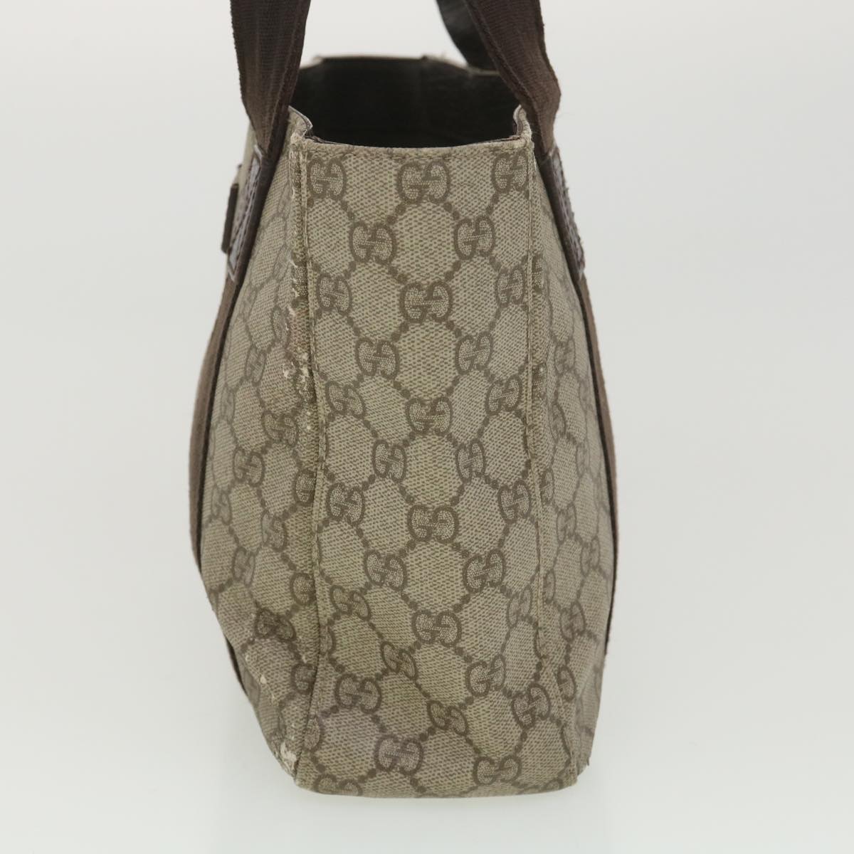 GUCCI GG Canvas Hand Bag PVC Leather Beige 141976 38817