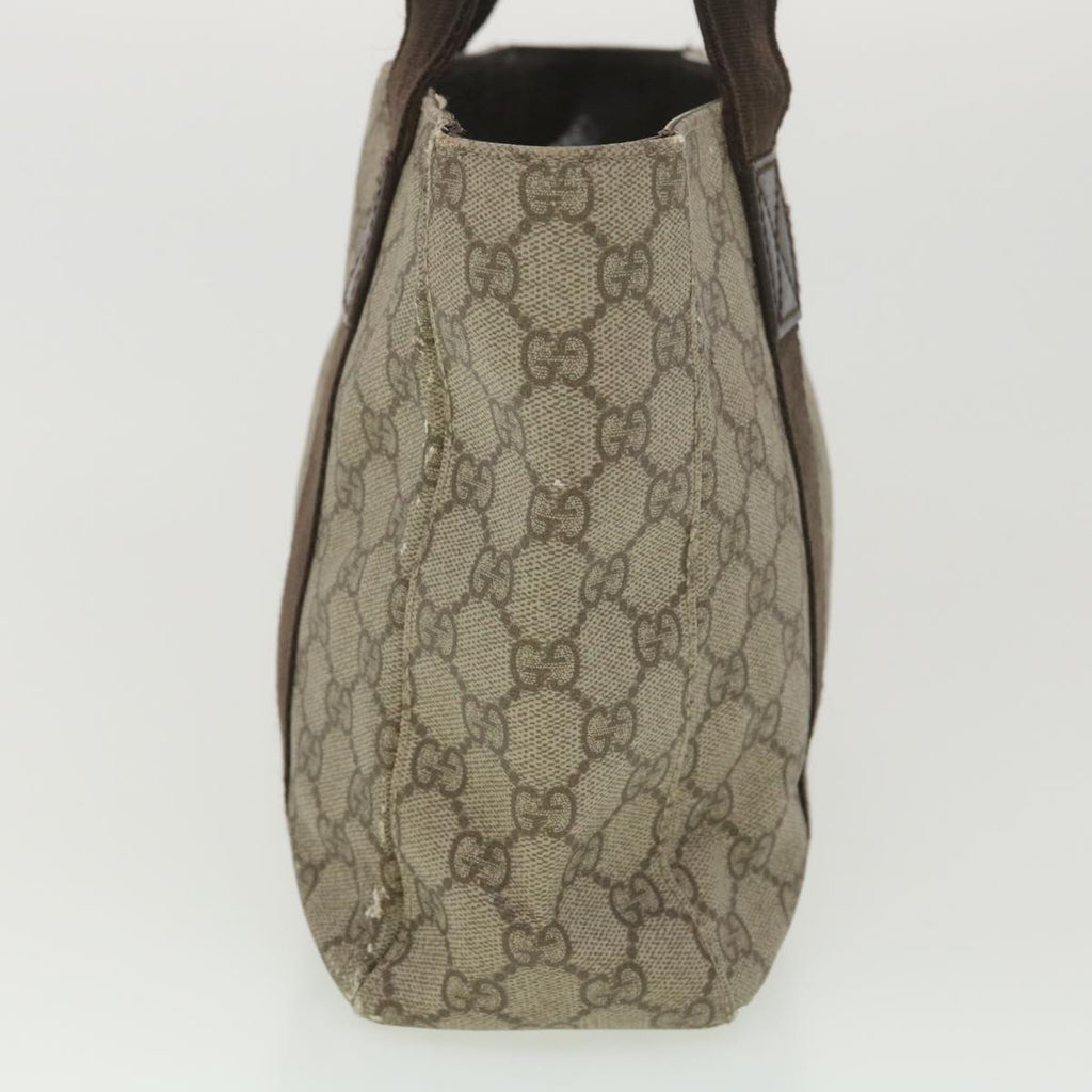 GUCCI GG Canvas Hand Bag PVC Leather Beige 141976 38817