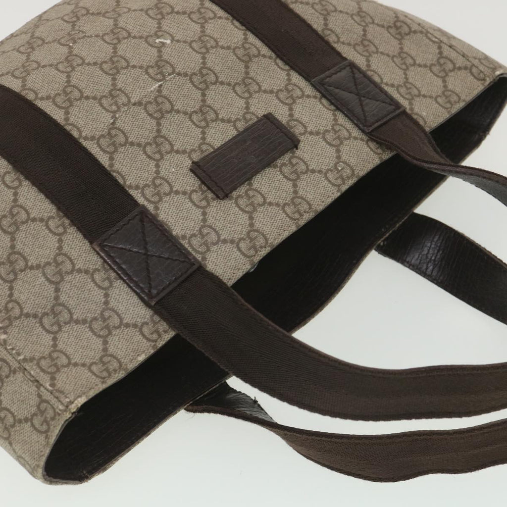 GUCCI GG Canvas Hand Bag PVC Leather Beige 141976 38817
