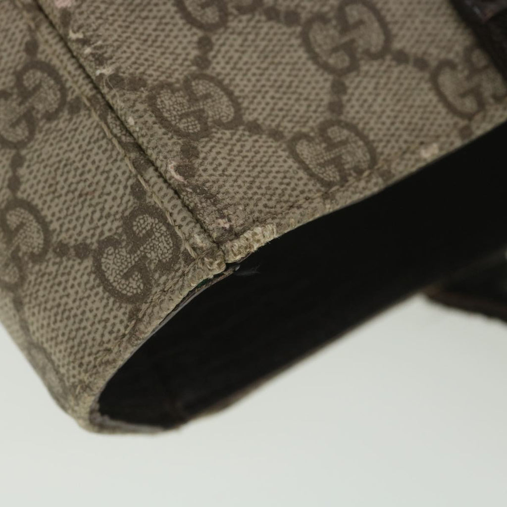 GUCCI GG Canvas Hand Bag PVC Leather Beige 141976 38817