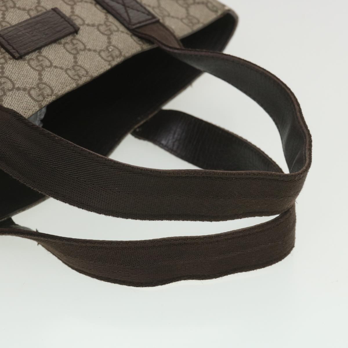 GUCCI GG Canvas Hand Bag PVC Leather Beige 141976 38817