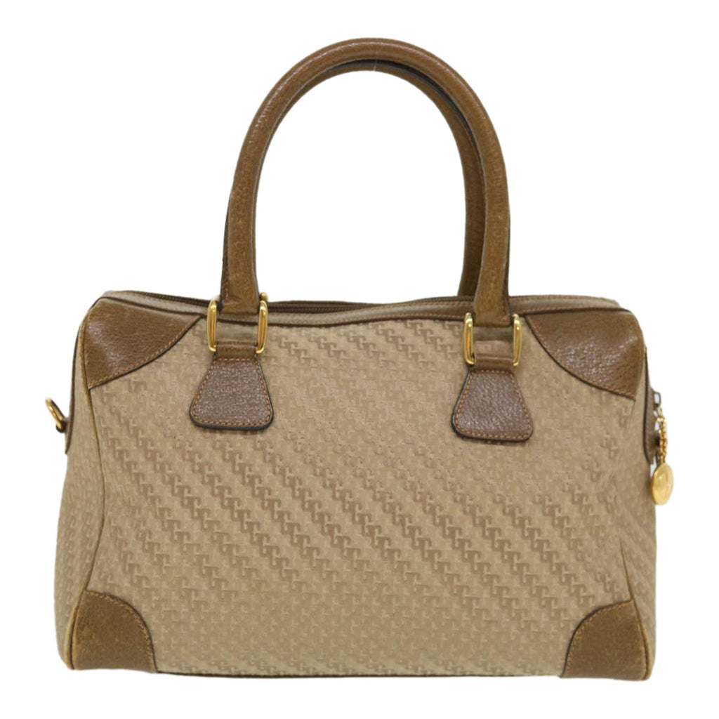 GUCCI Hand Bag Canvas 2way Beige 38861