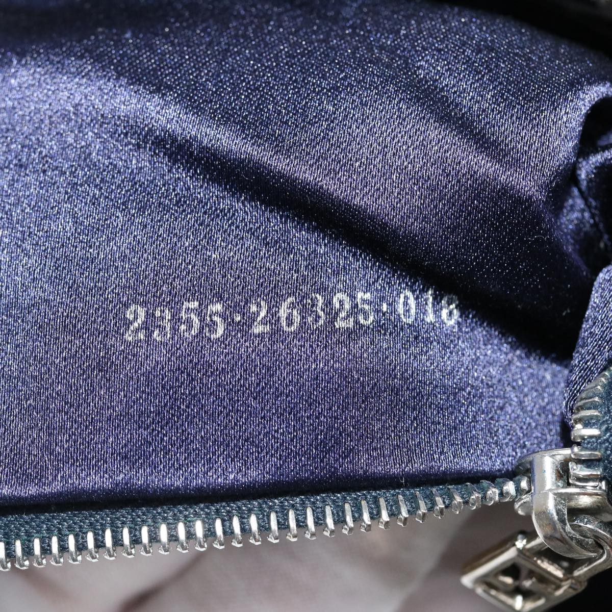 FENDI Zucchino Canvas Mamma Baguette Shoulder Bag Nylon Navy 26325 38903