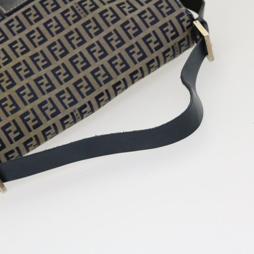 FENDI Zucchino Canvas Mamma Baguette Shoulder Bag Nylon Navy 26325 38903