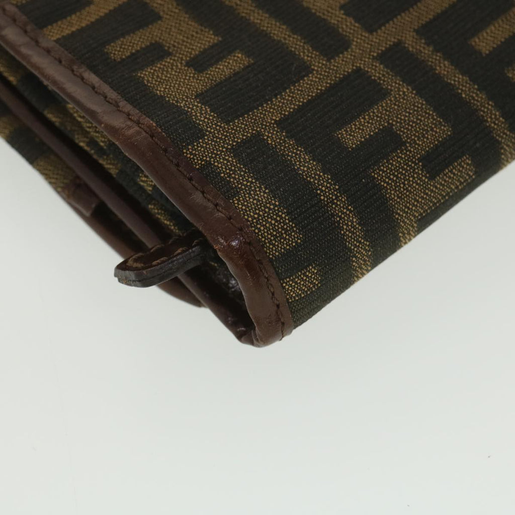 FENDI Zucca Canvas Clutch Bag Black Brown 38923