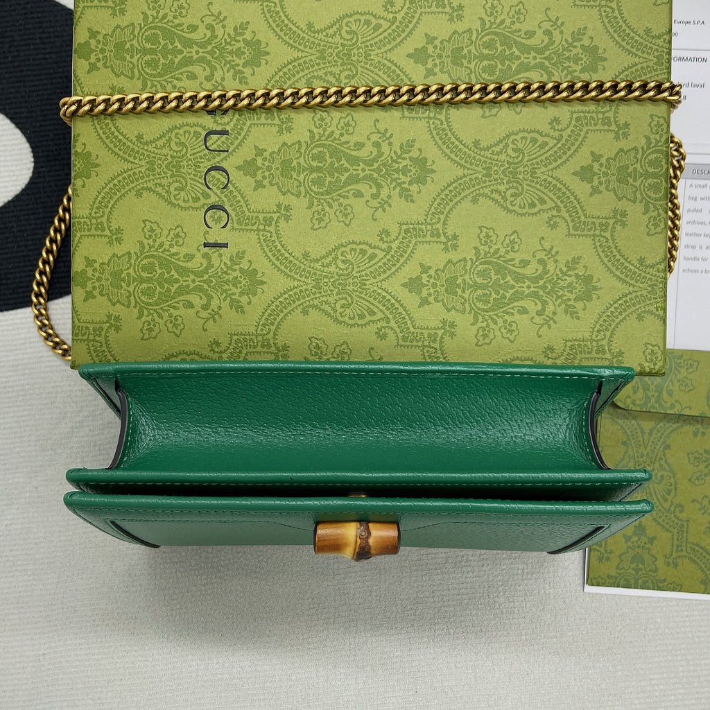 gg Diana Mini Bag With Bamboo Green For Women, Women’s Bags 7.5in/19cm gg ‎696817 DJ20T 3120