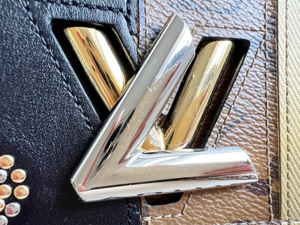 Louis Vuitton Reverse Monogram Studded Twist Chain Wallet
