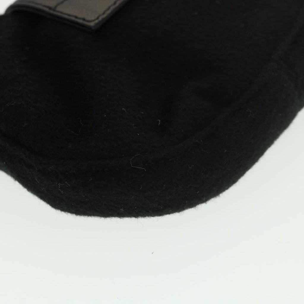 FENDI Mini Mamma Baguette Shoulder Bag Wool Black 39065