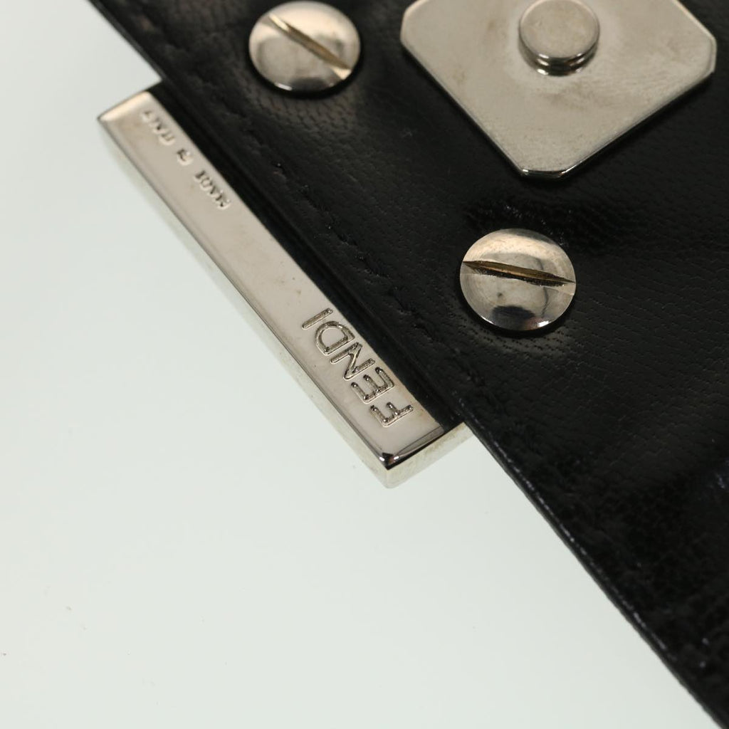FENDI Mini Mamma Baguette Shoulder Bag Wool Black 39065