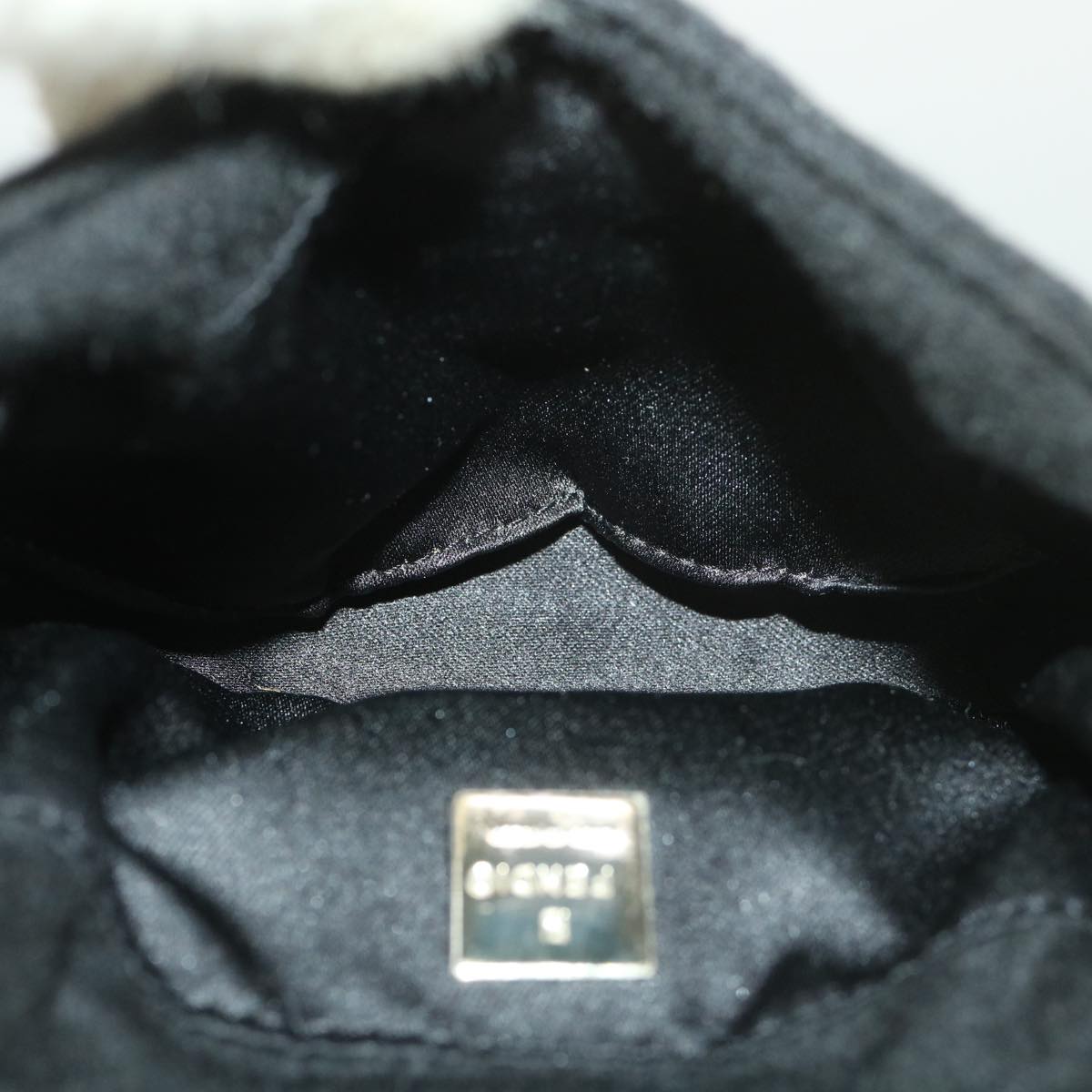 FENDI Mini Mamma Baguette Shoulder Bag Wool Black 39065
