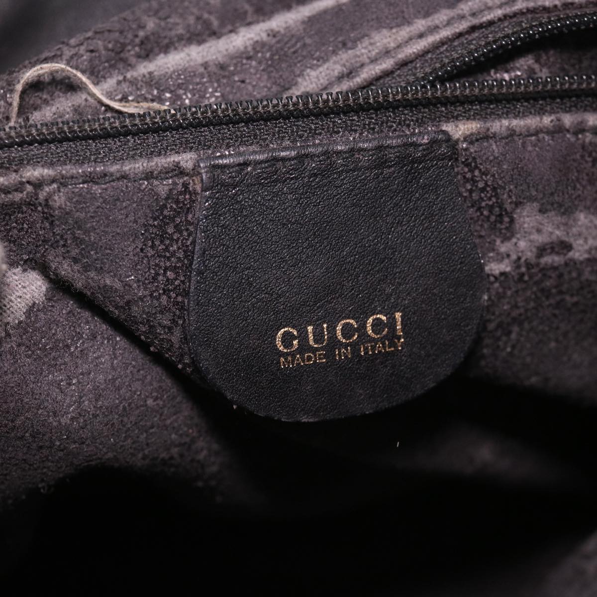 GUCCI Bamboo Shoulder Bag Leather 2way Black 001 1014 1577 39136