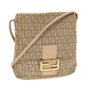 FENDI Zucchino Canvas Mamma Baguette Shoulder Bag Beige 39139