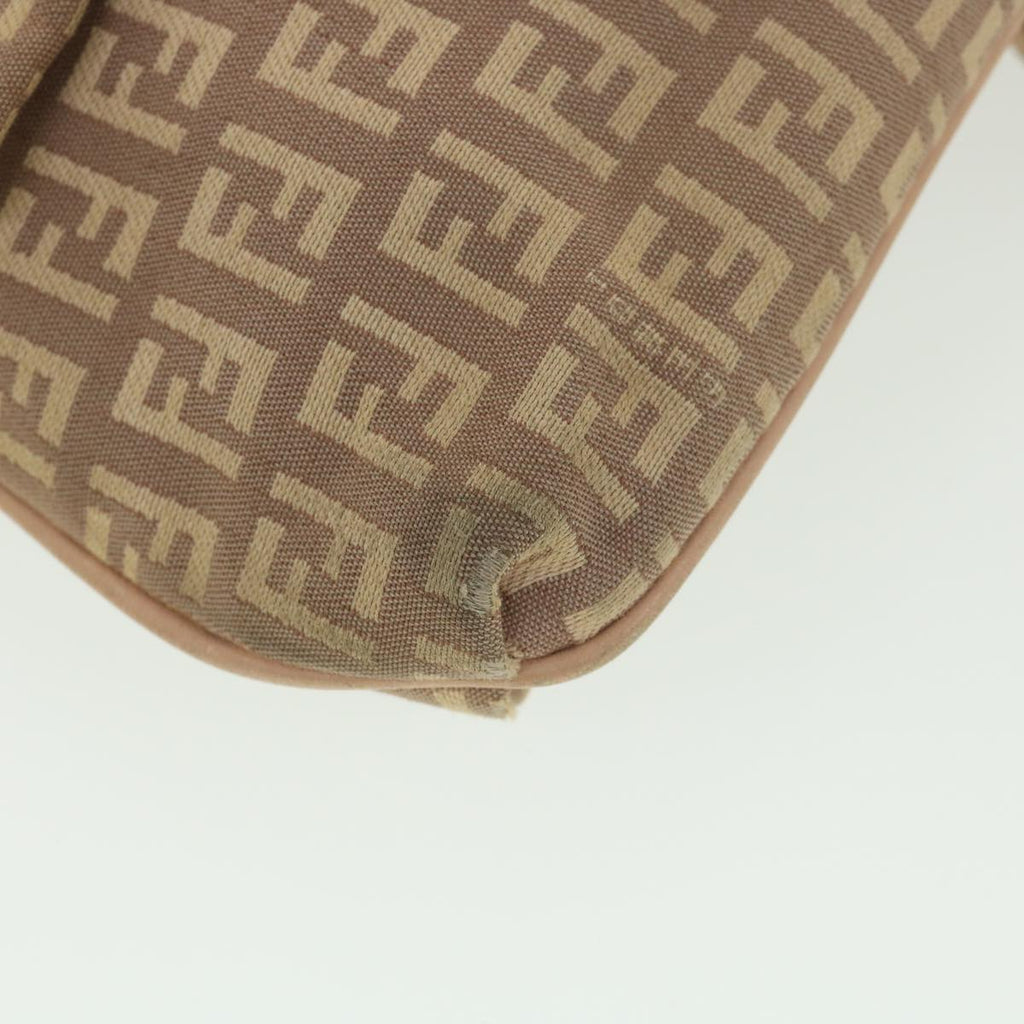 FENDI Zucchino Canvas Mamma Baguette Shoulder Bag Beige 39139