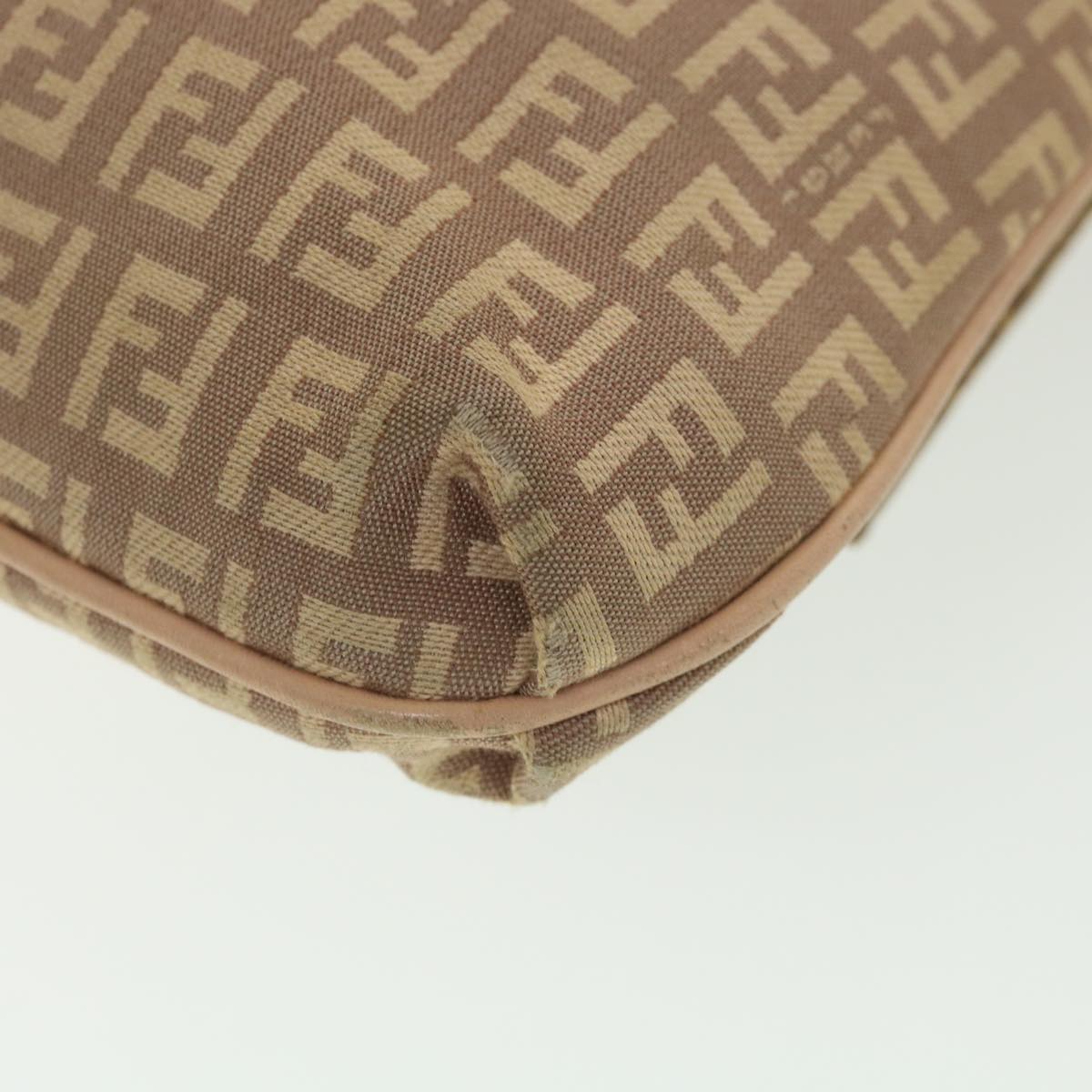 FENDI Zucchino Canvas Mamma Baguette Shoulder Bag Beige 39139