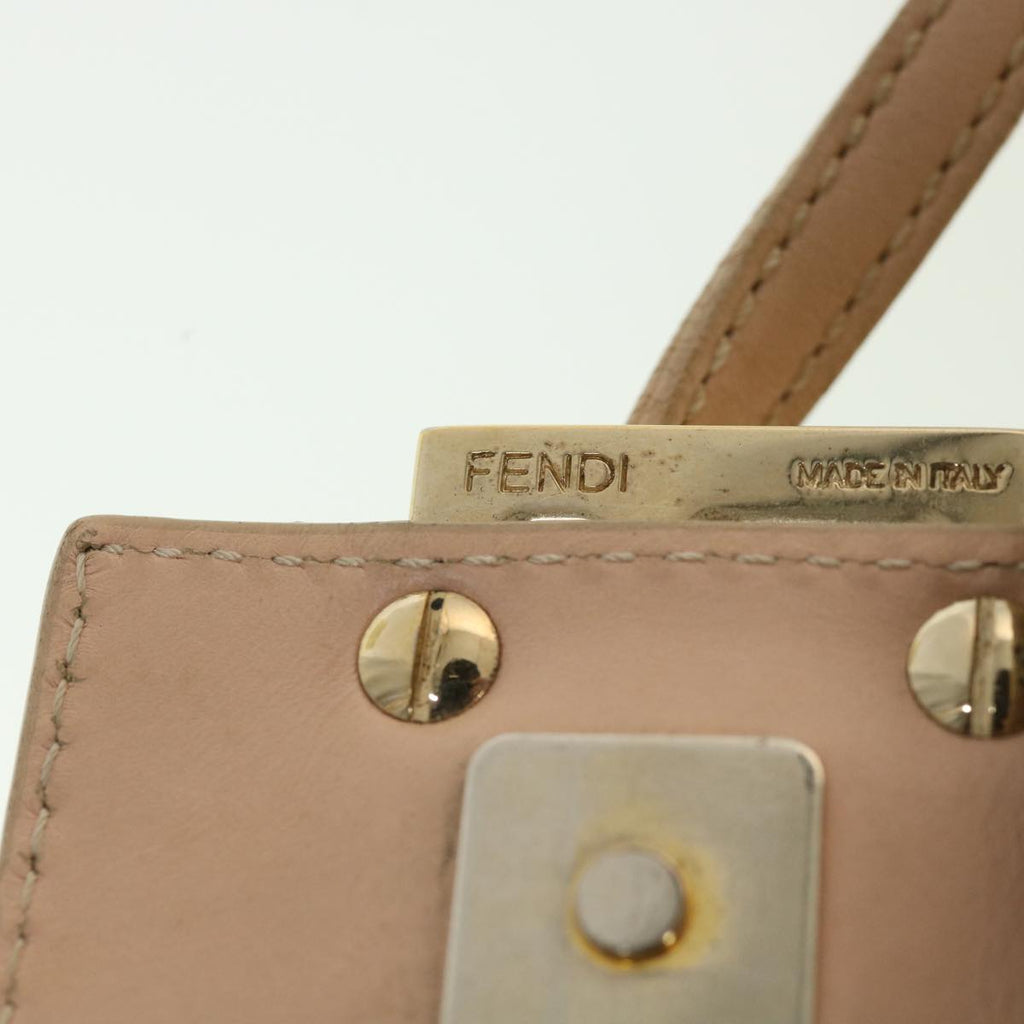 FENDI Zucchino Canvas Mamma Baguette Shoulder Bag Beige 39139