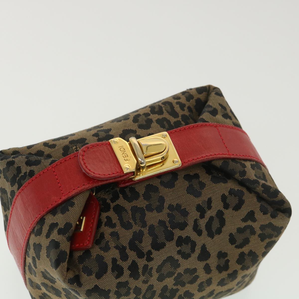 FENDI Pouch Canvas Brown 39141