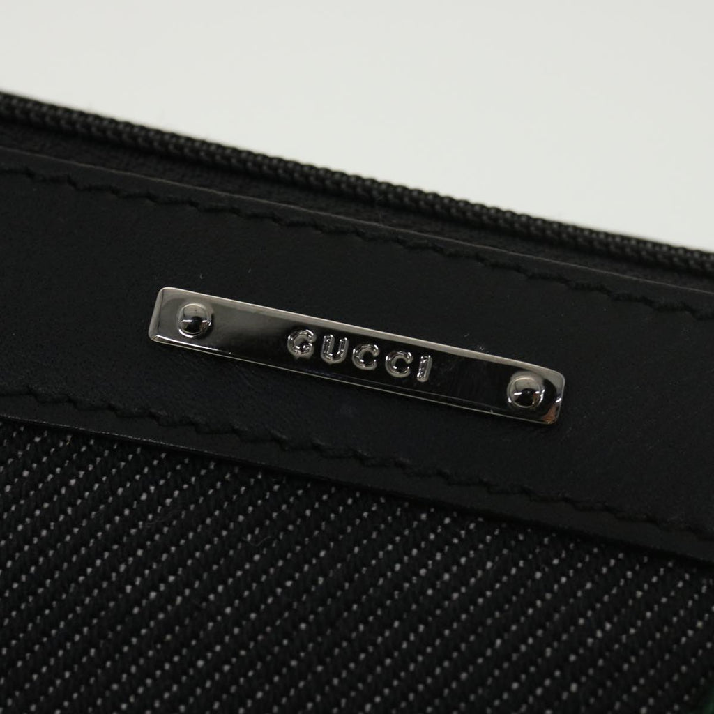 GUCCI Web Sherry Line Accessory Pouch Canvas Black Green Red 92820 39216