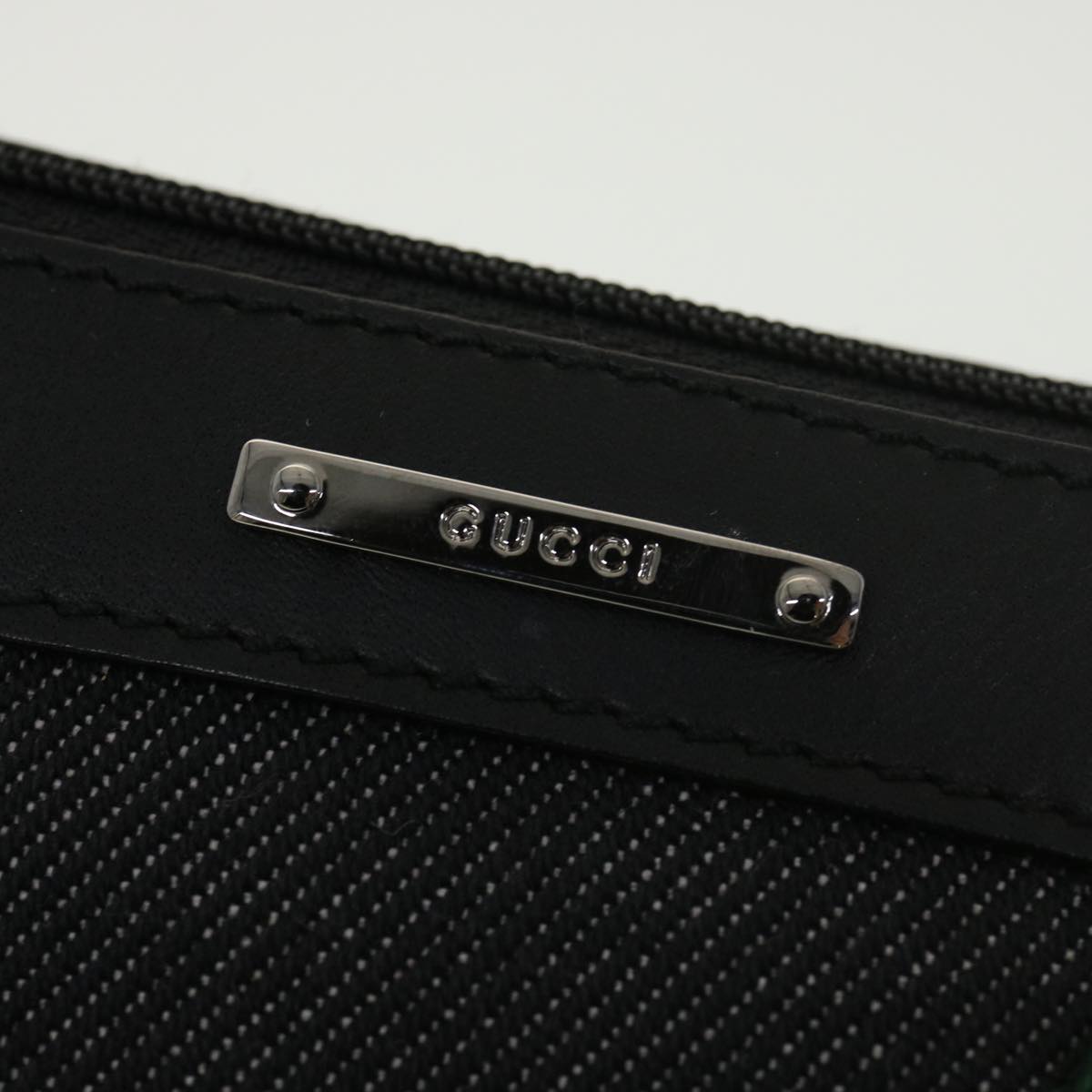 GUCCI Web Sherry Line Accessory Pouch Canvas Black Green Red 92820 39216