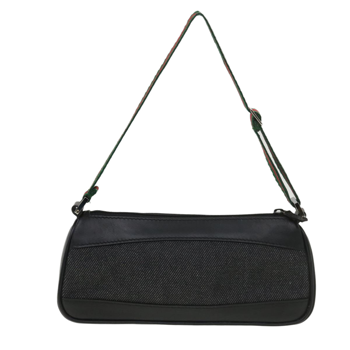 GUCCI Web Sherry Line Accessory Pouch Canvas Black Green Red 92820 39216