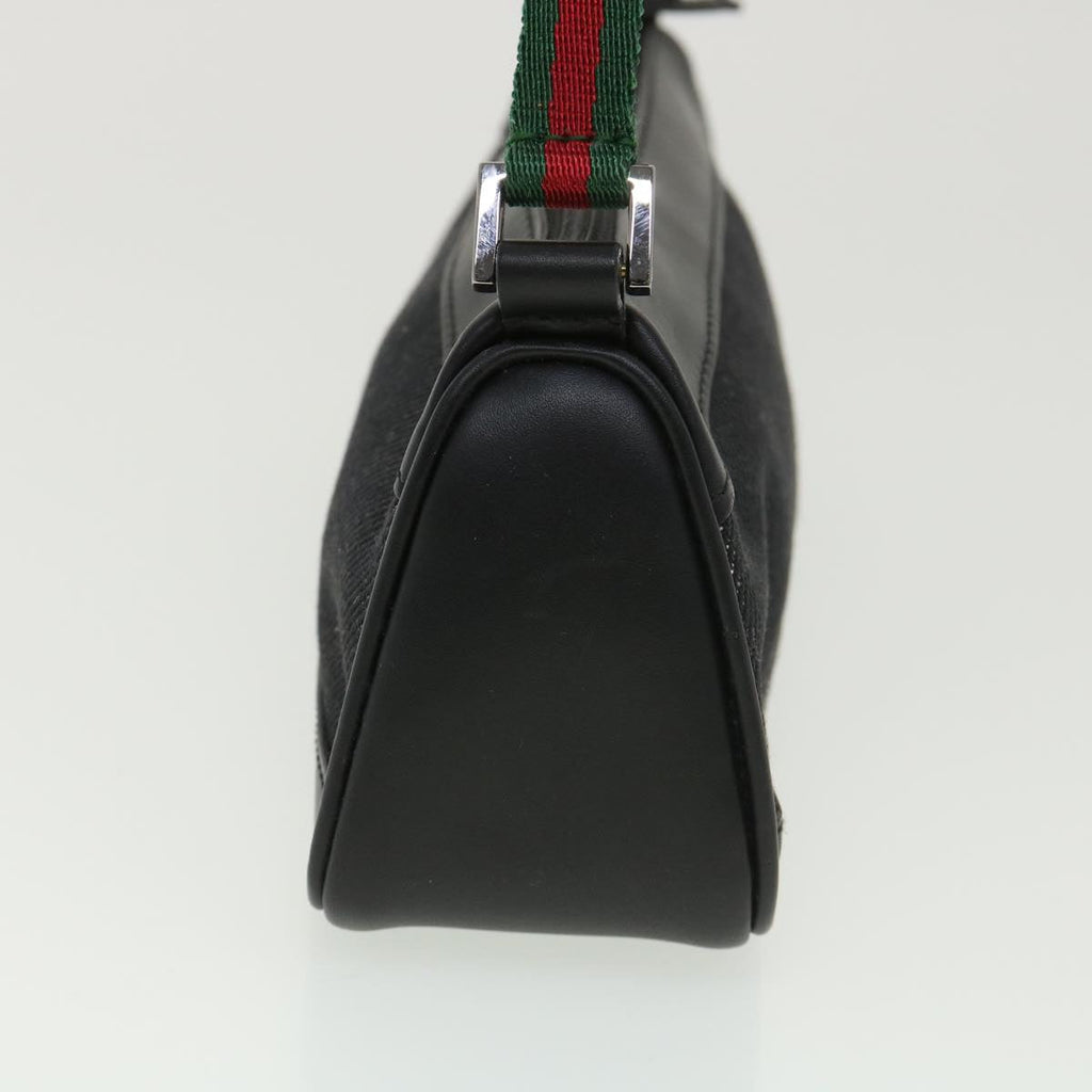 GUCCI Web Sherry Line Accessory Pouch Canvas Black Green Red 92820 39216