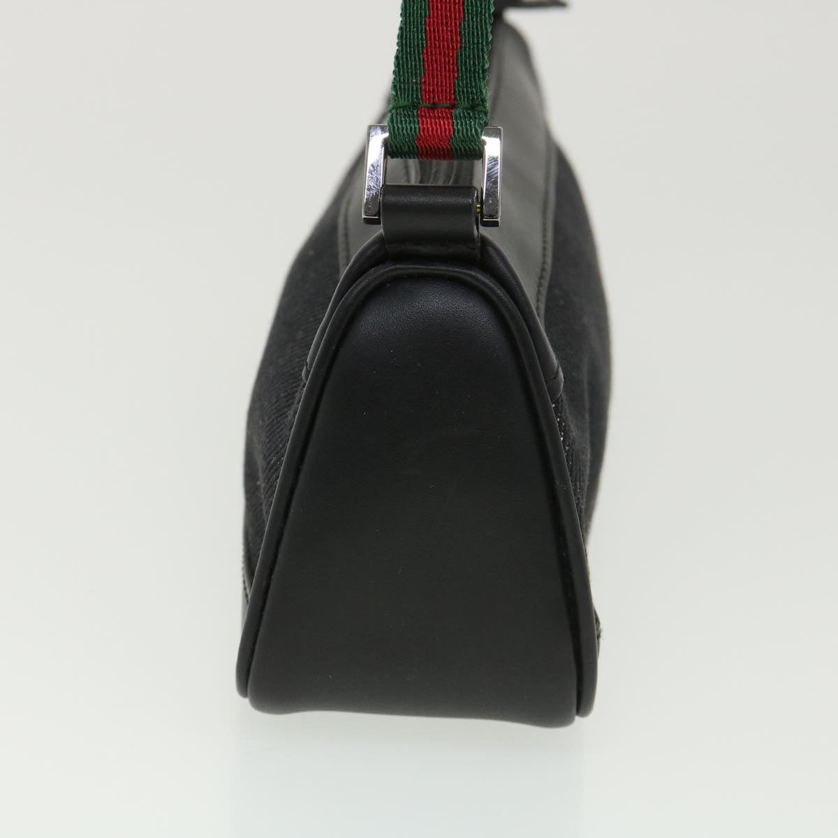 GUCCI Web Sherry Line Accessory Pouch Canvas Black Green Red 92820 39216