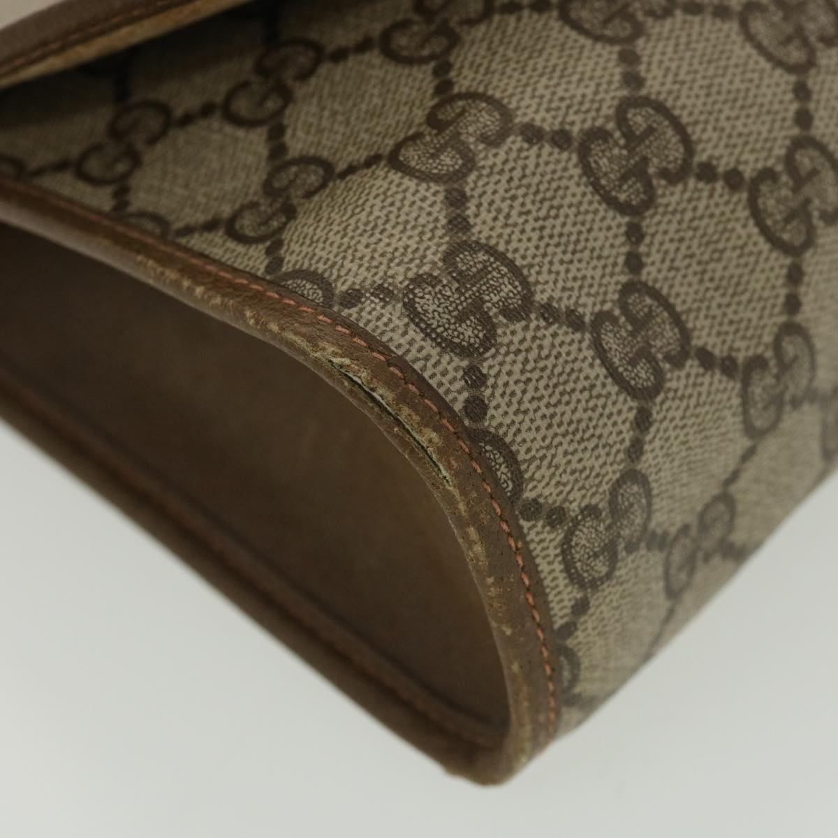 GUCCI GG Canvas Web Sherry Line Clutch Bag Beige Red Green 89.01.030 39241