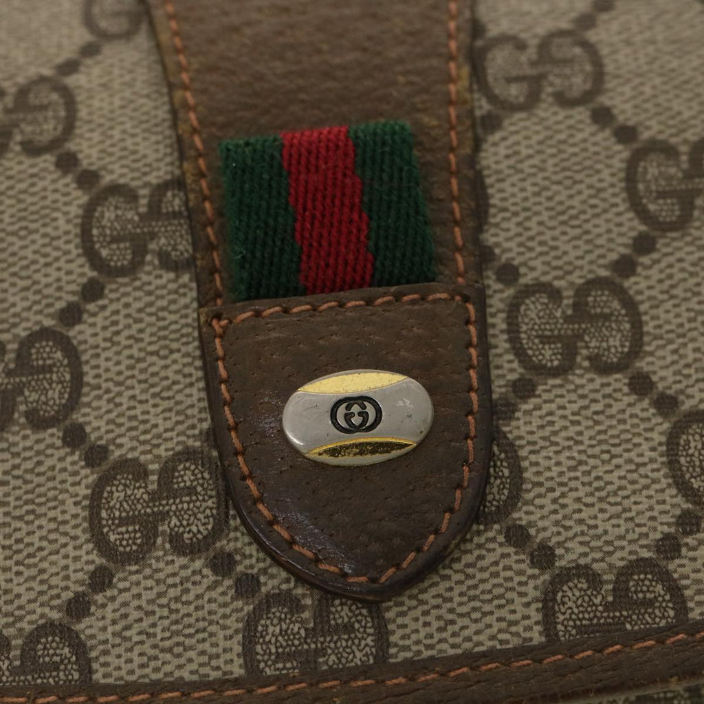 GUCCI GG Canvas Web Sherry Line Clutch Bag Beige Red Green 89.01.030 39241