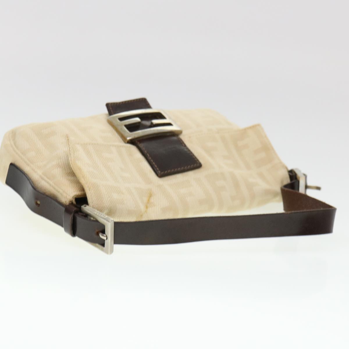 FENDI Zucca Canvas Mamma Baguette Shoulder Bag Beige 33492 26424 008 39285