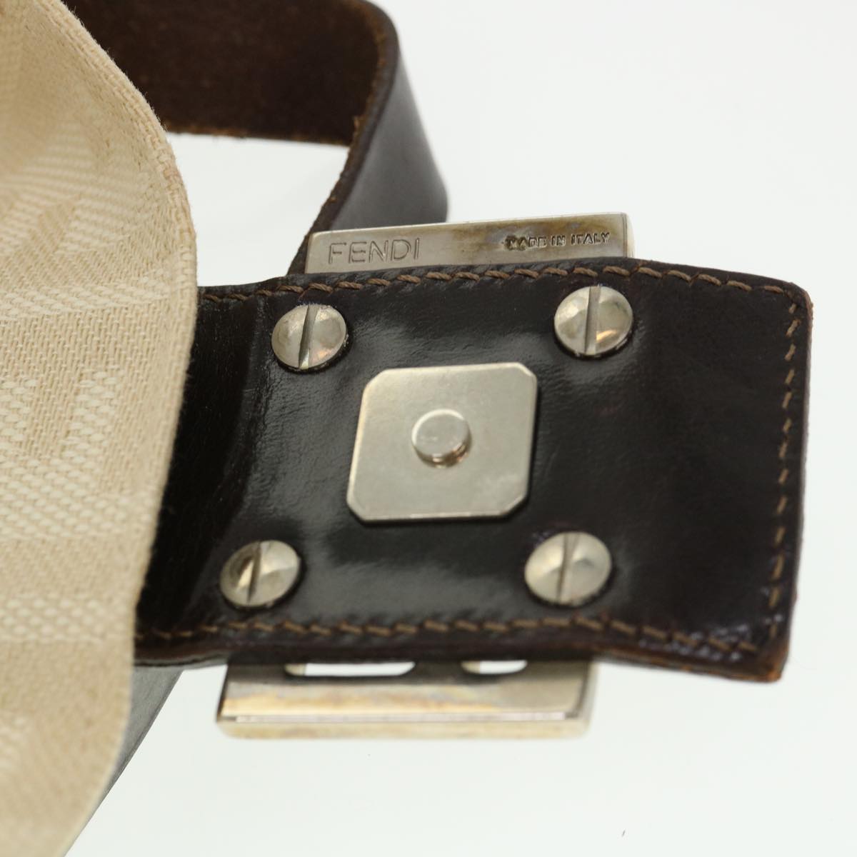 FENDI Zucca Canvas Mamma Baguette Shoulder Bag Beige 33492 26424 008 39285