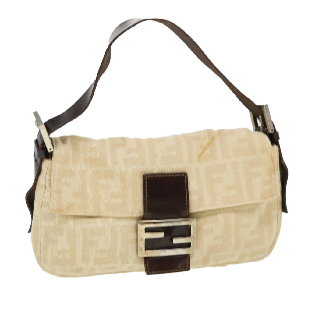 FENDI Zucca Canvas Mamma Baguette Shoulder Bag Beige 33492 26424 008 39285
