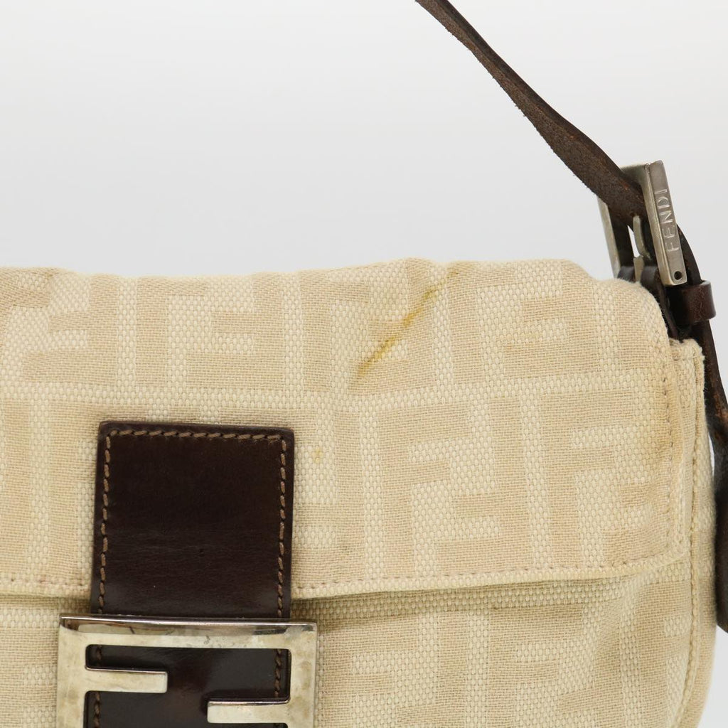 FENDI Zucca Canvas Mamma Baguette Shoulder Bag Beige 33492 26424 008 39285