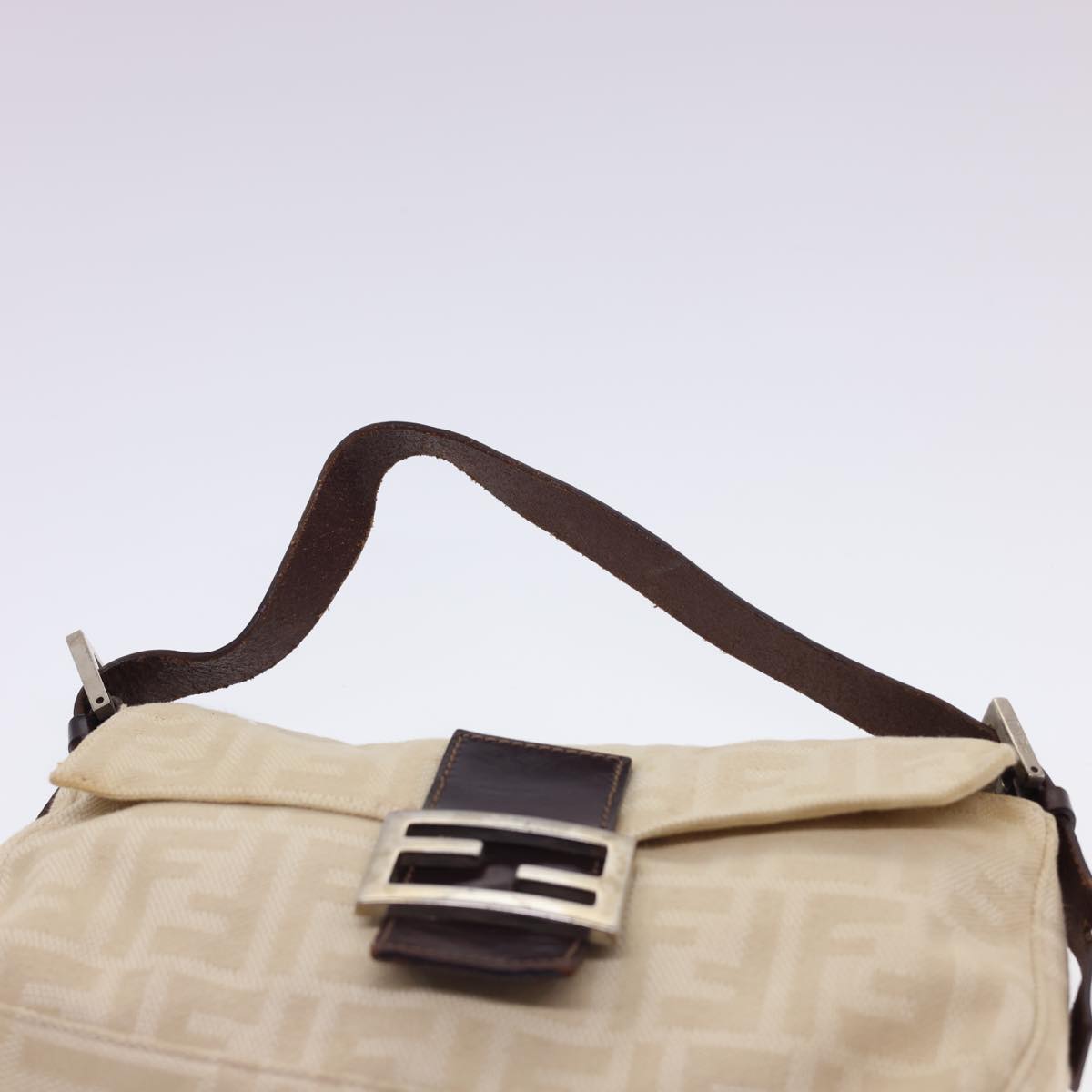 FENDI Zucca Canvas Mamma Baguette Shoulder Bag Beige 33492 26424 008 39285