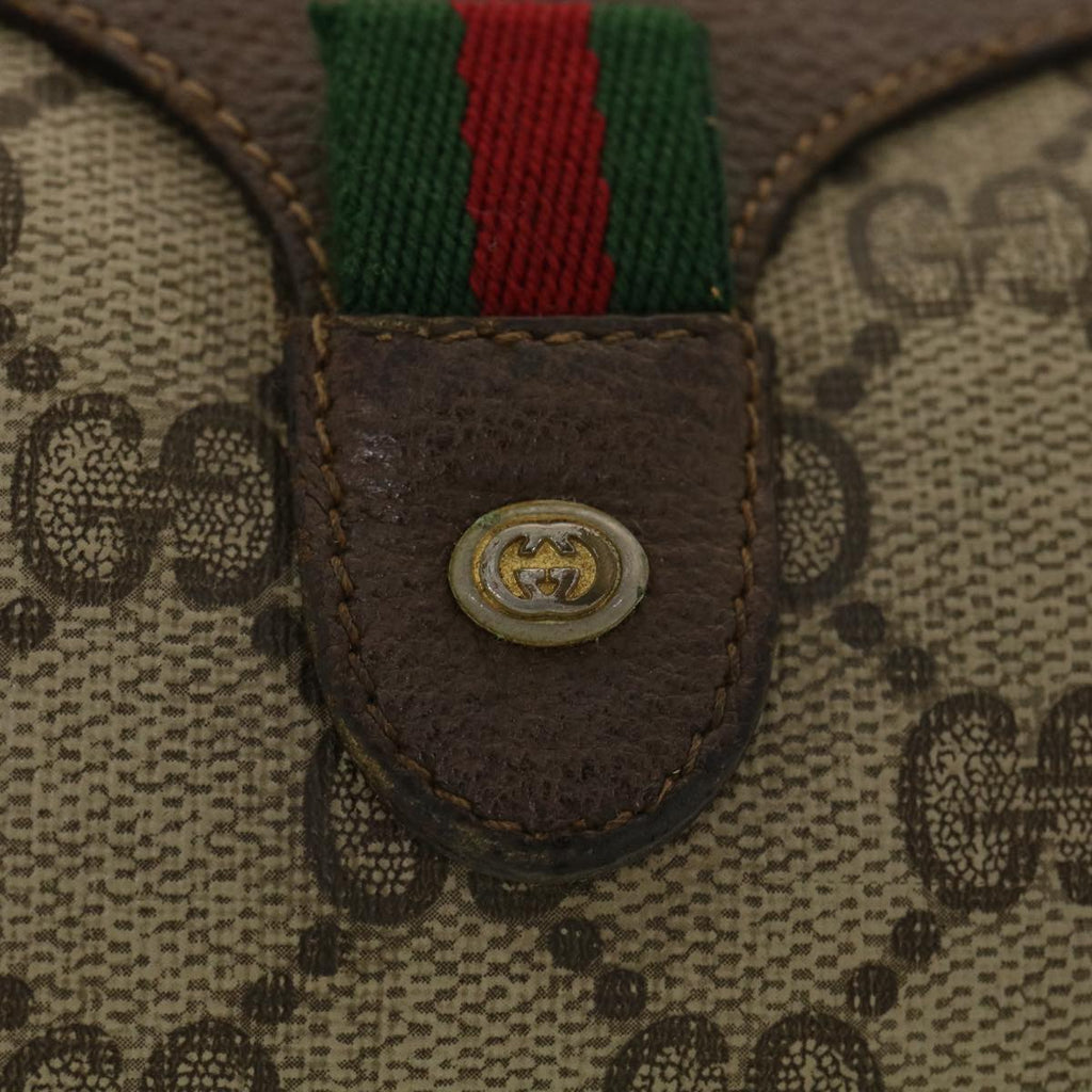 GUCCI GG Canvas Web Sherry Line Shoulder Bag Beige Red 39 02 018 39297