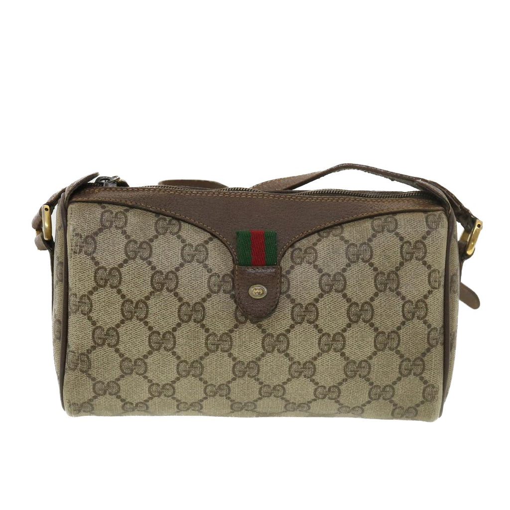 GUCCI GG Canvas Web Sherry Line Shoulder Bag Beige Red 39 02 018 39297