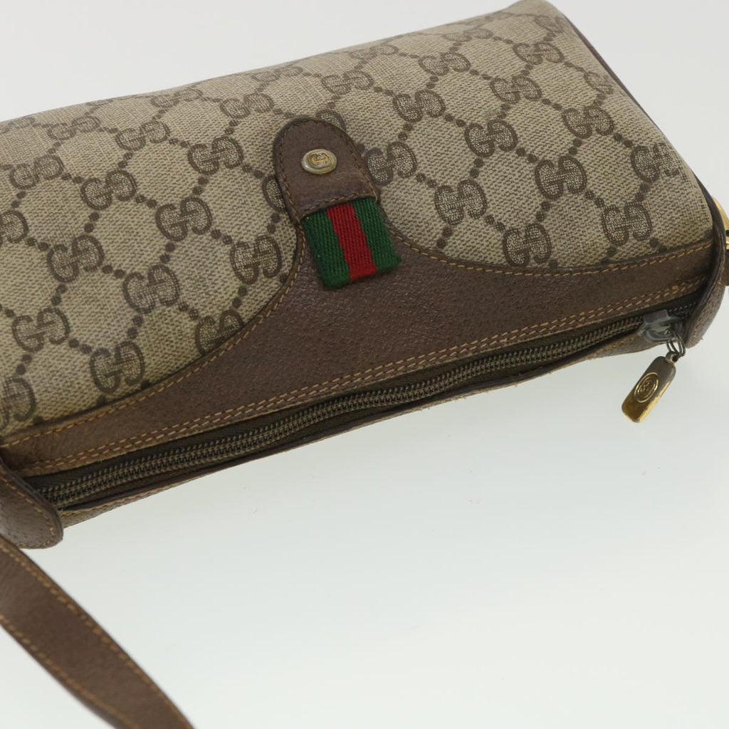 GUCCI GG Canvas Web Sherry Line Shoulder Bag Beige Red 39 02 018 39297