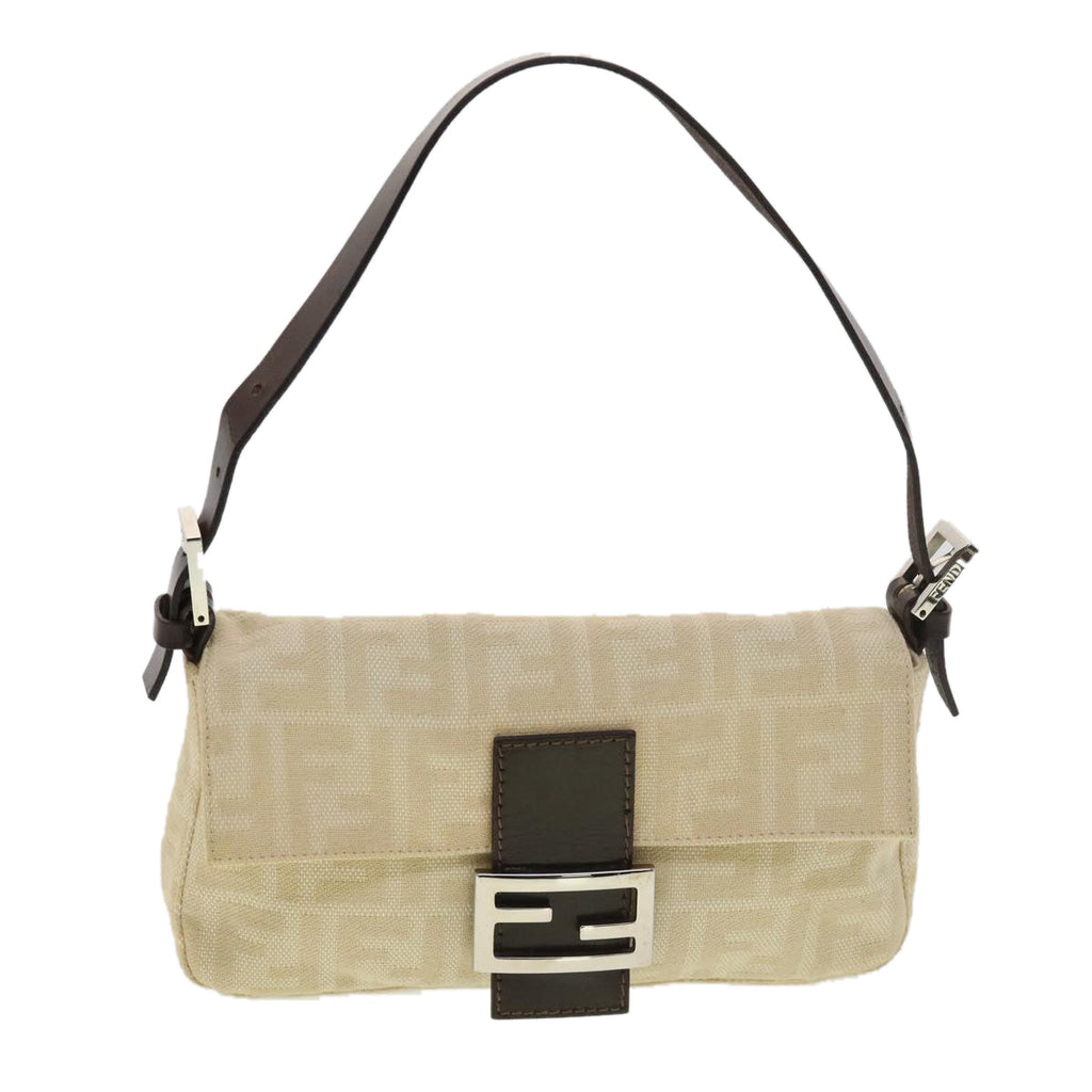 FENDI Zucca Canvas Mamma Baguette Shoulder Bag Beige 2355 26424 008 39301