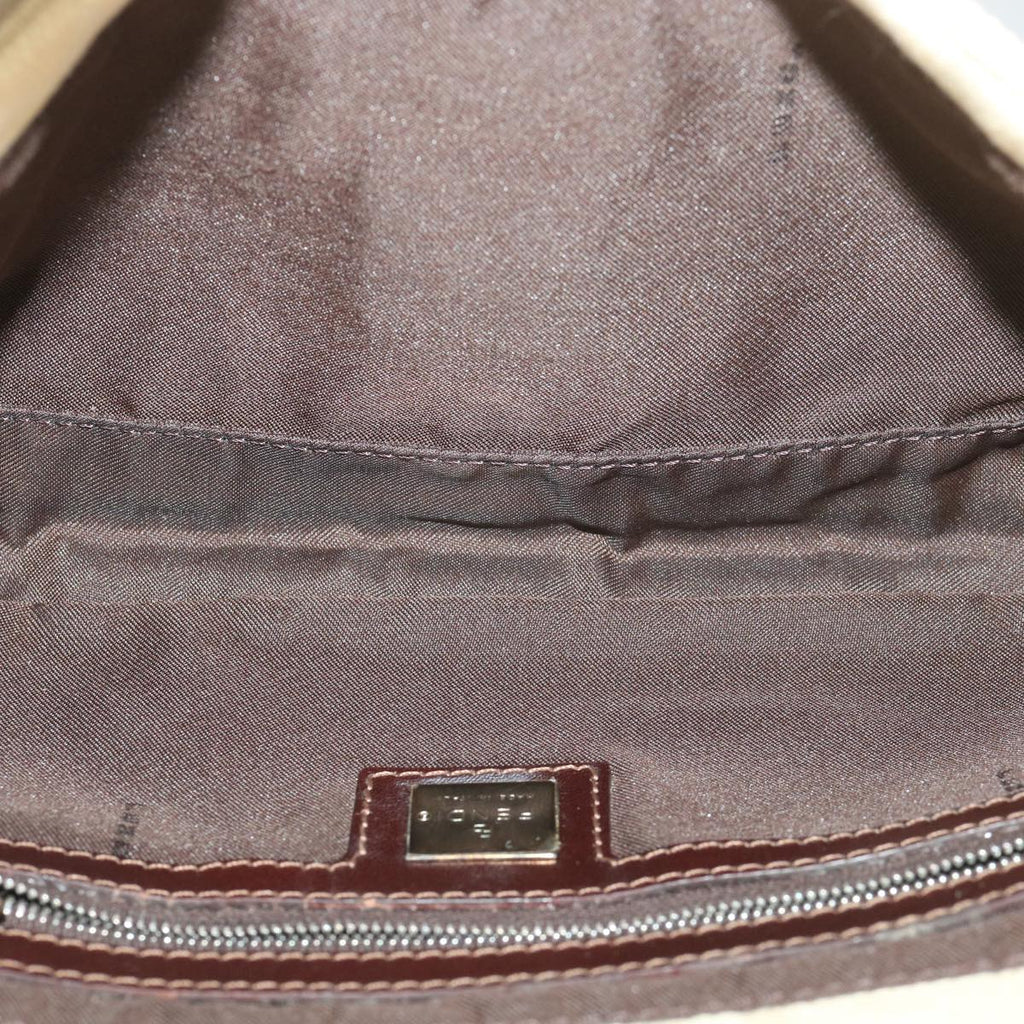 FENDI Zucca Canvas Mamma Baguette Shoulder Bag Beige 2355 26424 008 39301
