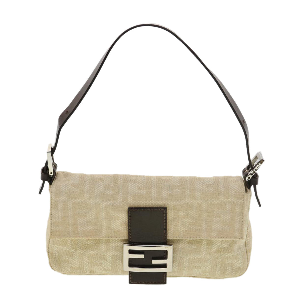 FENDI Zucca Canvas Mamma Baguette Shoulder Bag Beige 2355 26424 008 39301