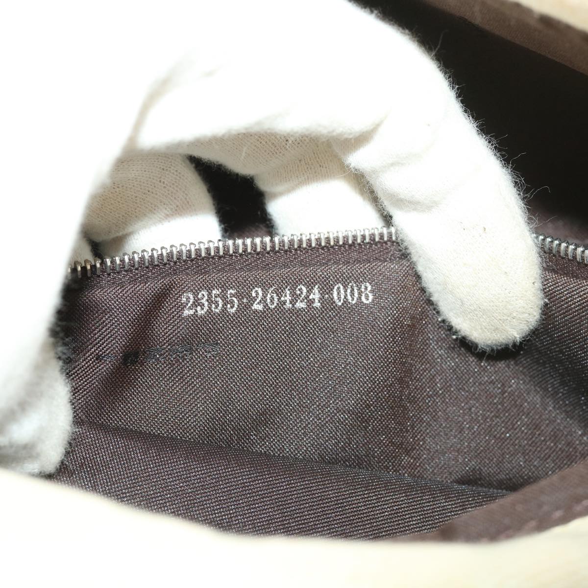 FENDI Zucca Canvas Mamma Baguette Shoulder Bag Beige 2355 26424 008 39301