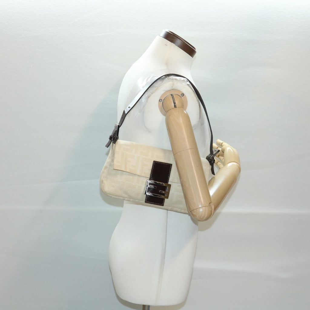 FENDI Zucca Canvas Mamma Baguette Shoulder Bag Beige 2355 26424 008 39301